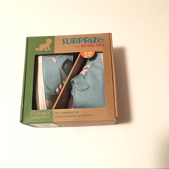 Baby Sneakers Blue Pink 18-24M High Tops - Picture 3 of 7